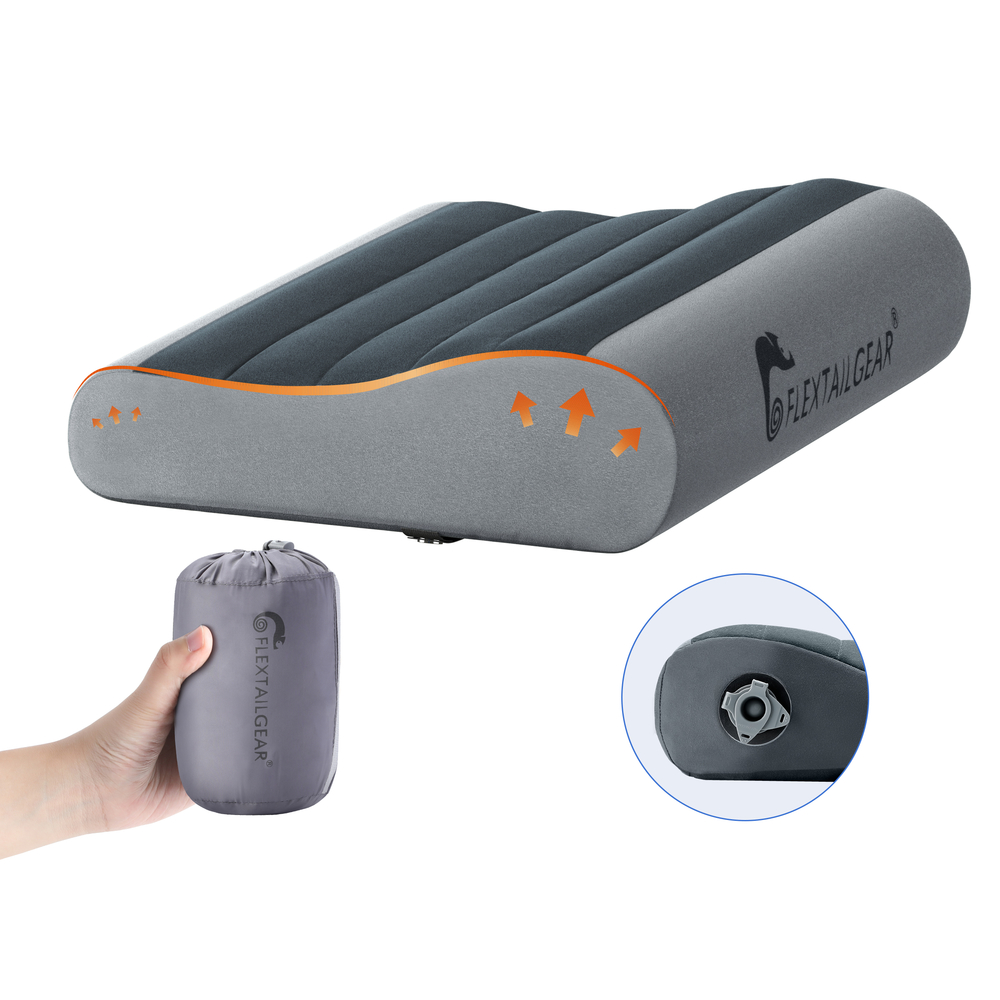 Надувна подушка анатомічна Flextail Zero Pillow, сіра